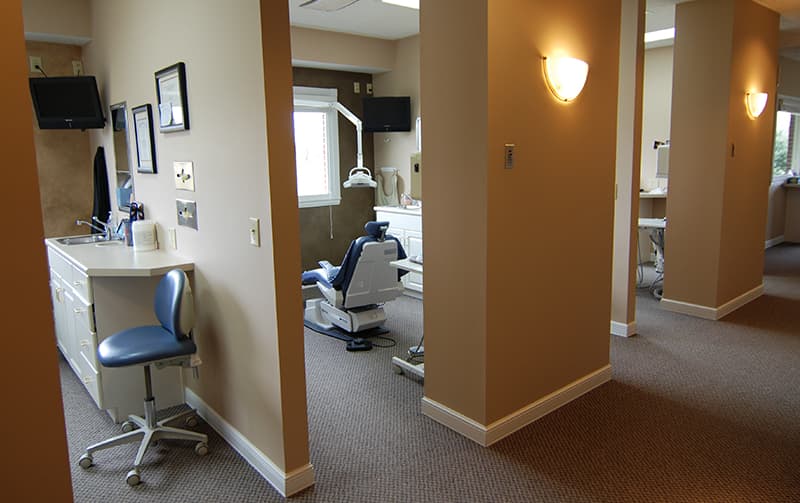 Row of dental exam rooms