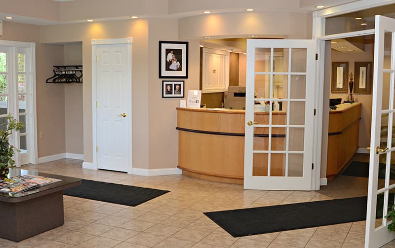 Welcoming dental office reception area