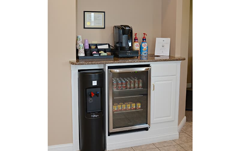 Complimentary beverage bar