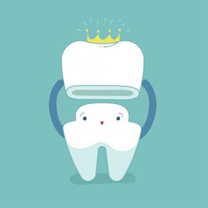 tooth-colored dental crown illustration 